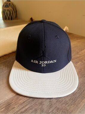Air Jordan Navy and White Youth SnapBack Cap with White Jumpman Logos